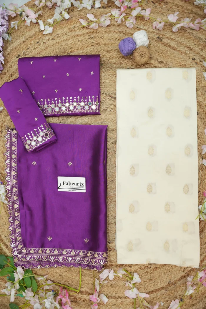 South Indian Festival Traditional Half Saree with Embroidered Blouse & Dupatta Ridhima - Image 48