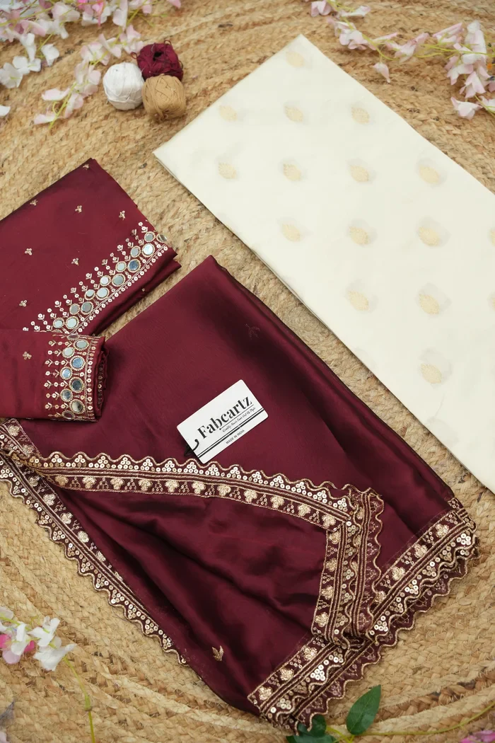 South Indian Festival Traditional Half Saree with Embroidered Blouse & Dupatta Ridhima - Image 57