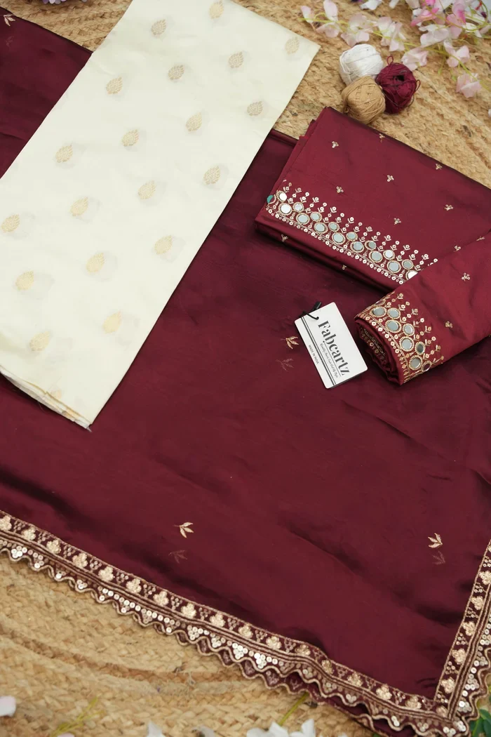 South Indian Festival Traditional Half Saree with Embroidered Blouse & Dupatta Ridhima - Image 60