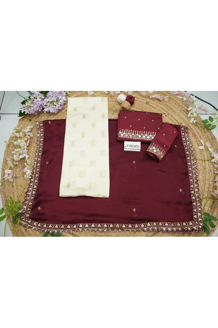 South Indian Festival Traditional Half Saree with Embroidered Blouse & Dupatta Ridhima - Image 62