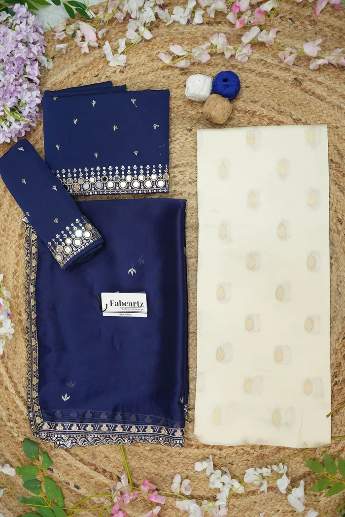 South Indian Festival Traditional Half Saree with Embroidered Blouse & Dupatta Ridhima - Image 64