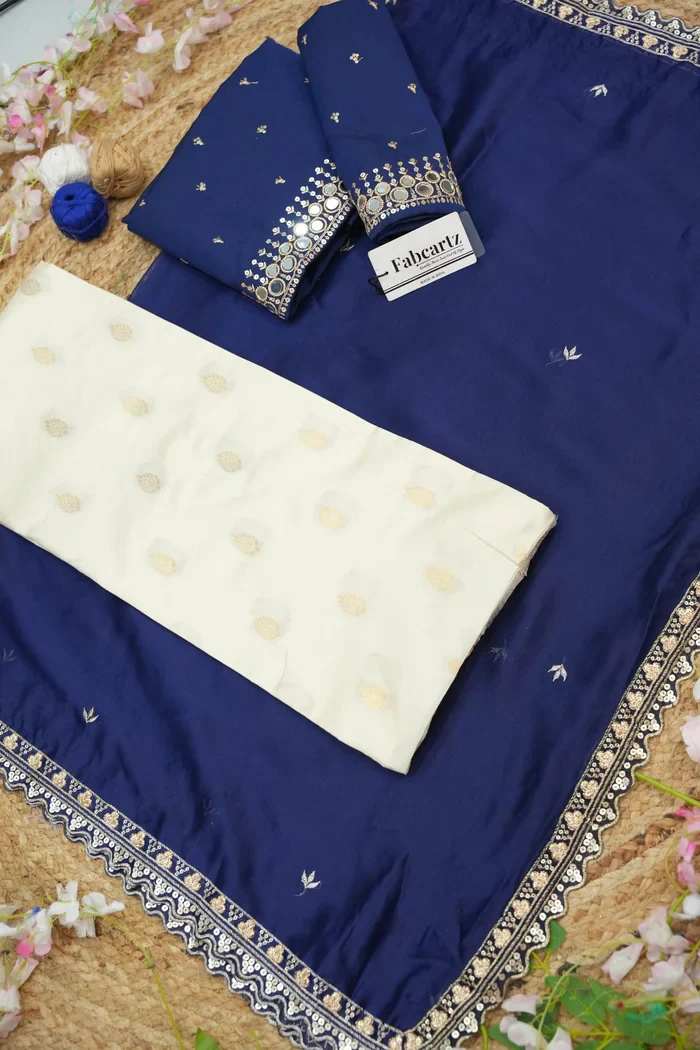South Indian Festival Traditional Half Saree with Embroidered Blouse & Dupatta Ridhima - Image 69