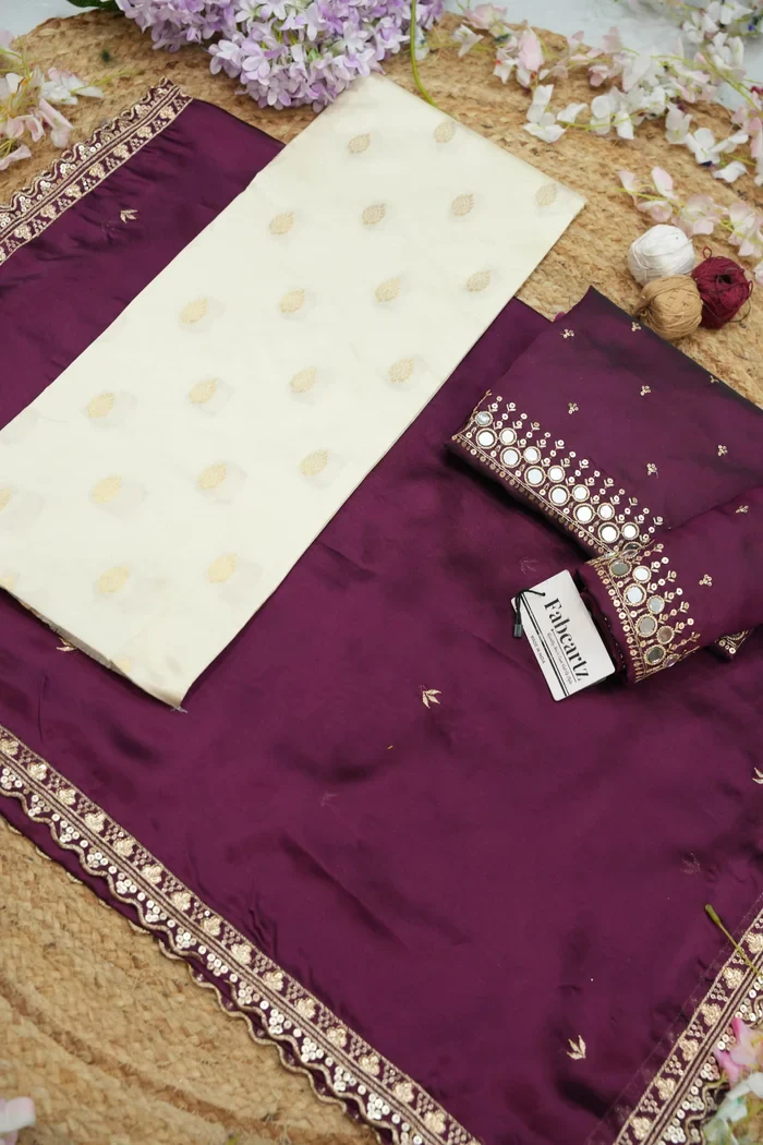 South Indian Festival Traditional Half Saree with Embroidered Blouse & Dupatta Ridhima - Image 76