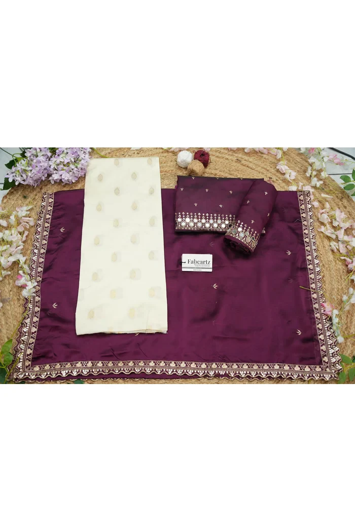 South Indian Festival Traditional Half Saree with Embroidered Blouse & Dupatta Ridhima - Image 78