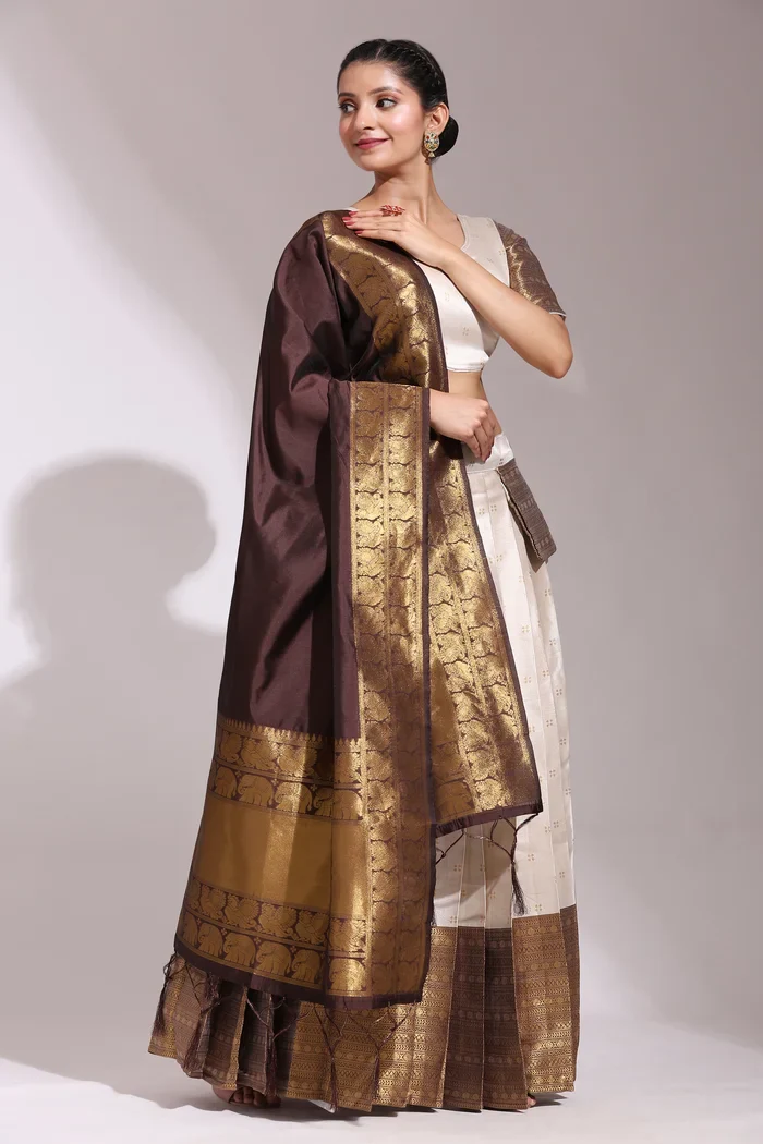 South Indian Festival Traditional Half Saree Yogeshwari - Image 13
