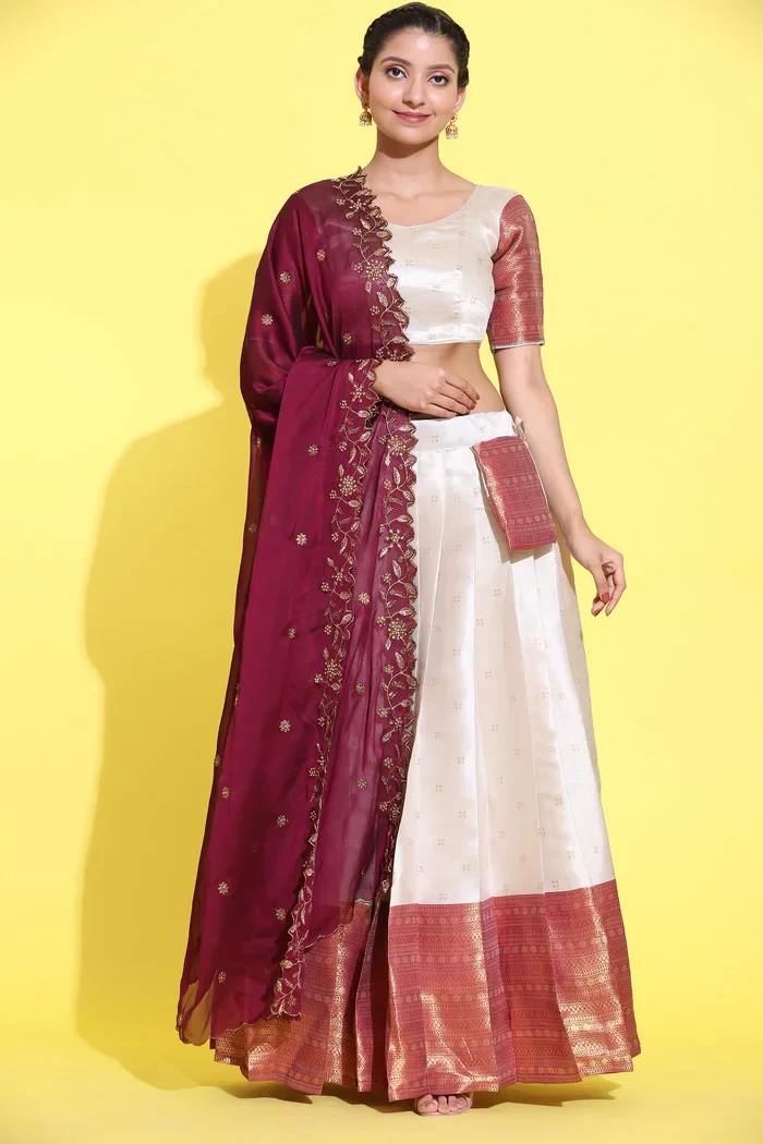 South Indian Festival Traditional Half Saree Yogeshwari - Image 21