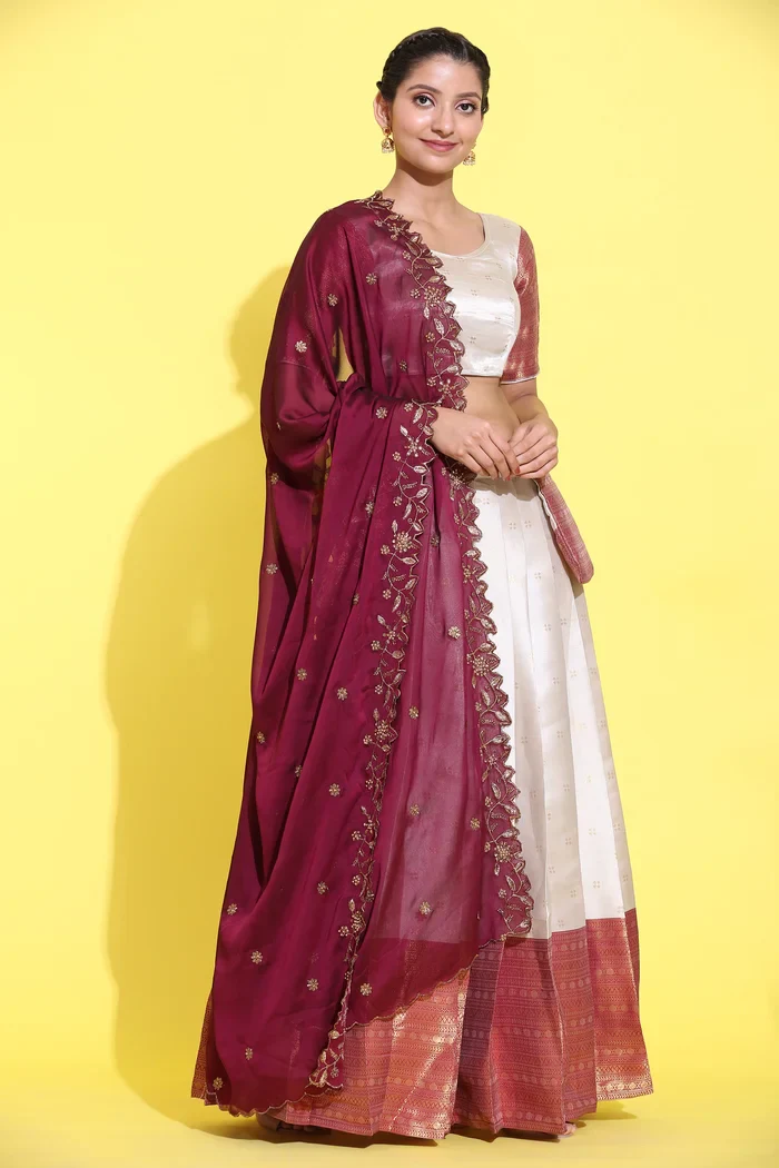 South Indian Festival Traditional Half Saree Yogeshwari - Image 22