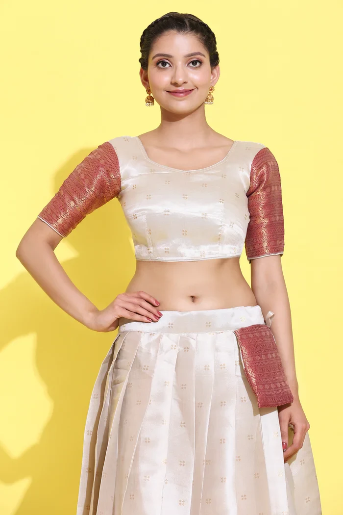 South Indian Festival Traditional Half Saree Yogeshwari - Image 25