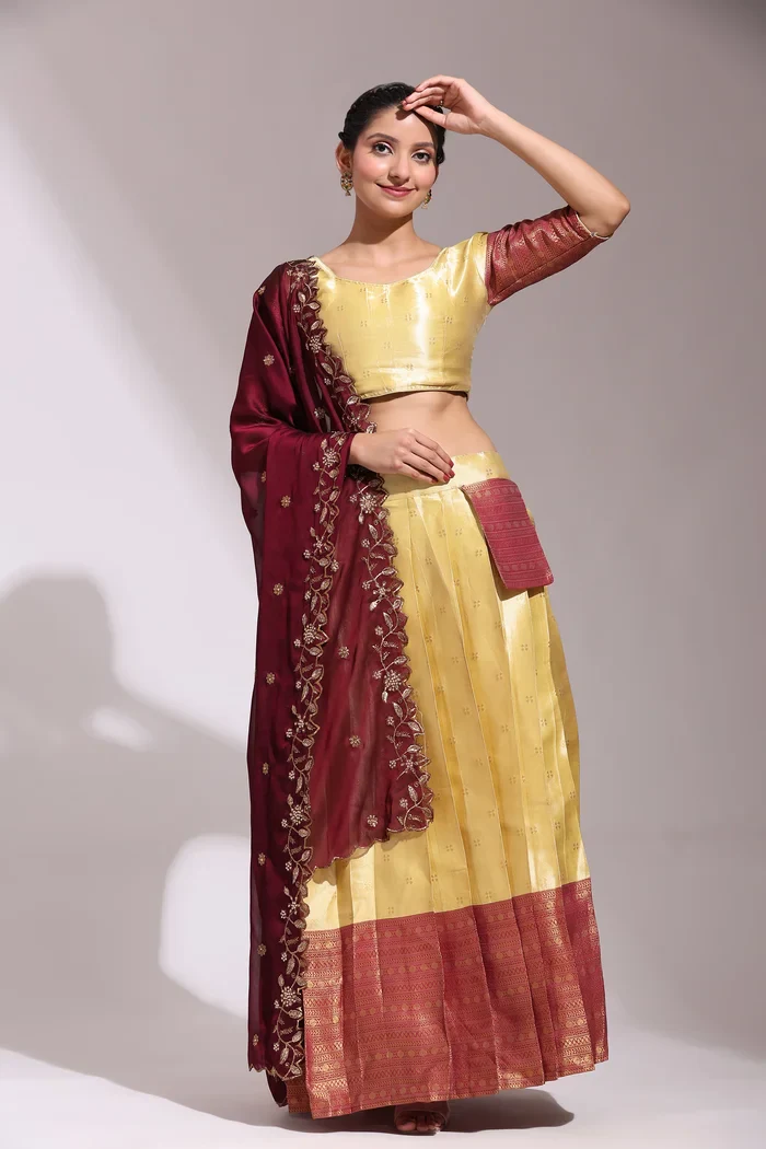 South Indian Festival Traditional Half Saree Yogeshwari - Image 3