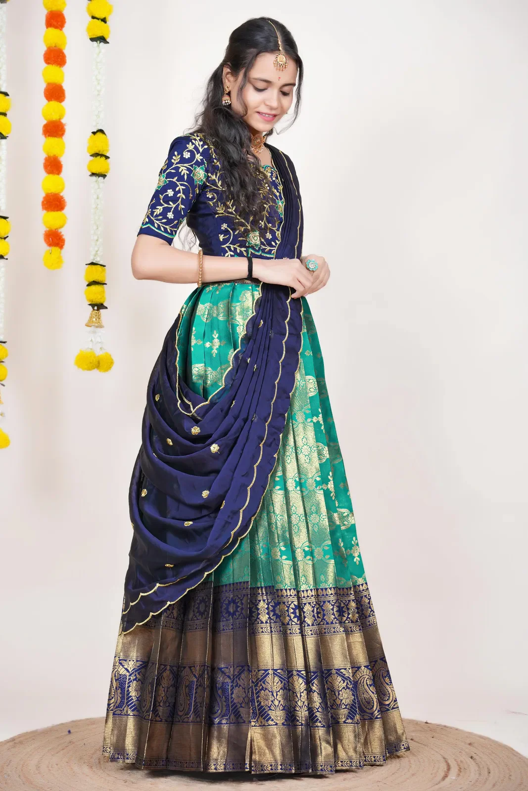 South Indian Festival Traditional Half Saree Yugitha - Image 54
