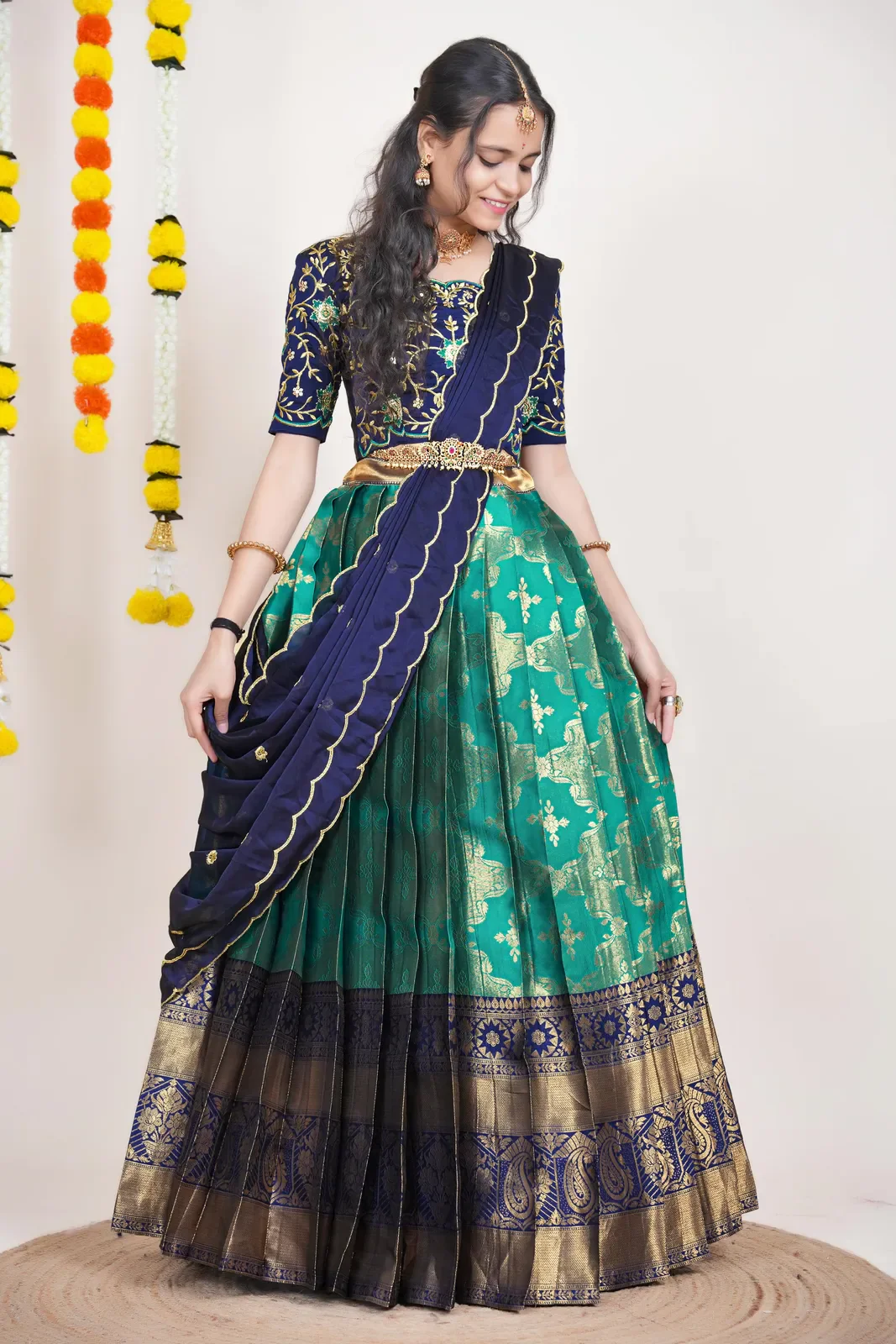 South Indian Festival Traditional Half Saree Yugitha - Image 56