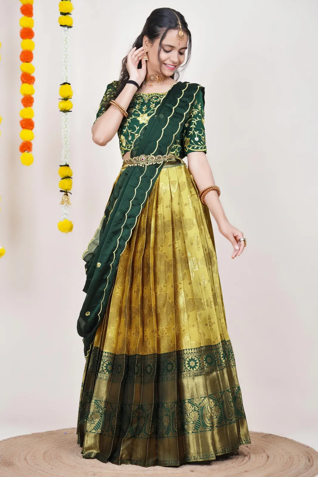 South Indian Festival Traditional Half Saree Yugitha - Image 67