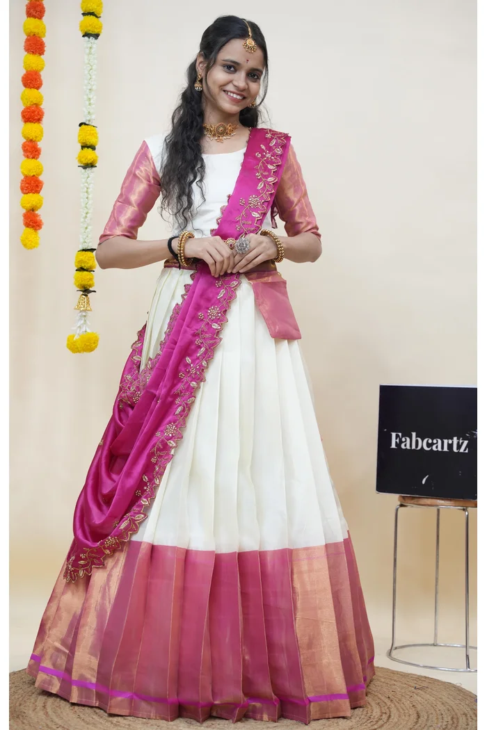 South Indian Festival Traditional Half Saree Zara - Image 12
