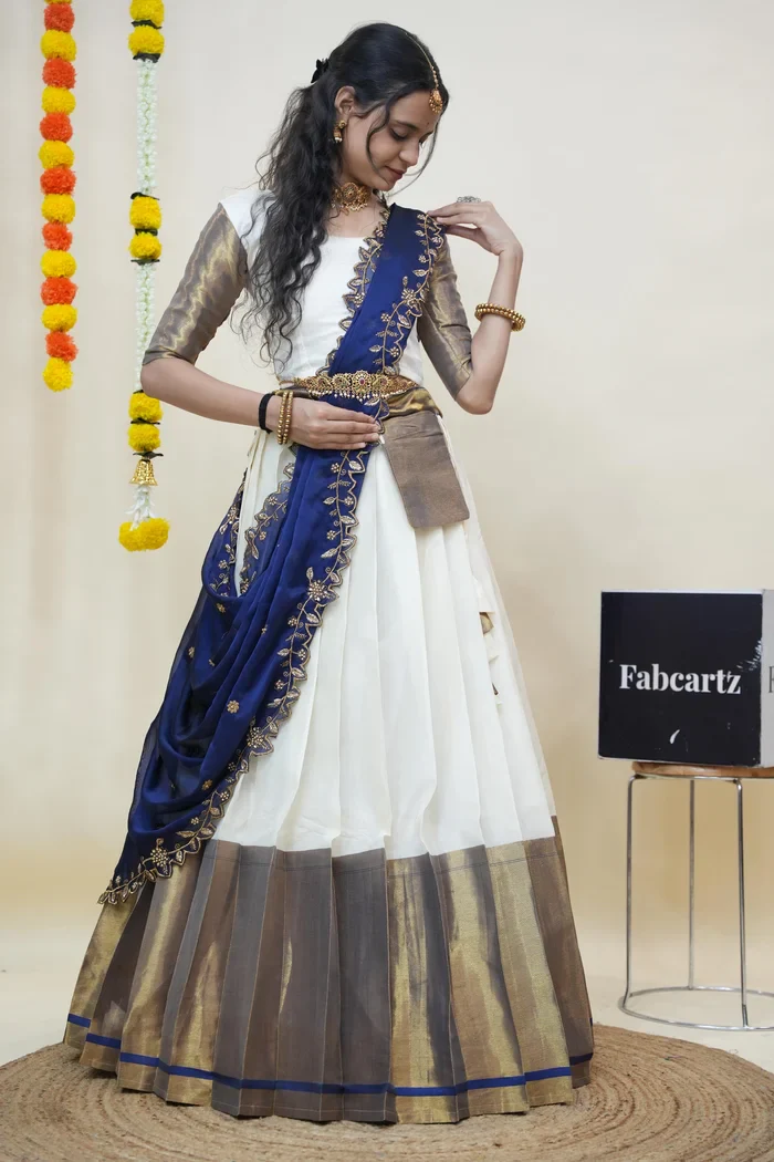 South Indian Festival Traditional Half Saree Zara - Image 21