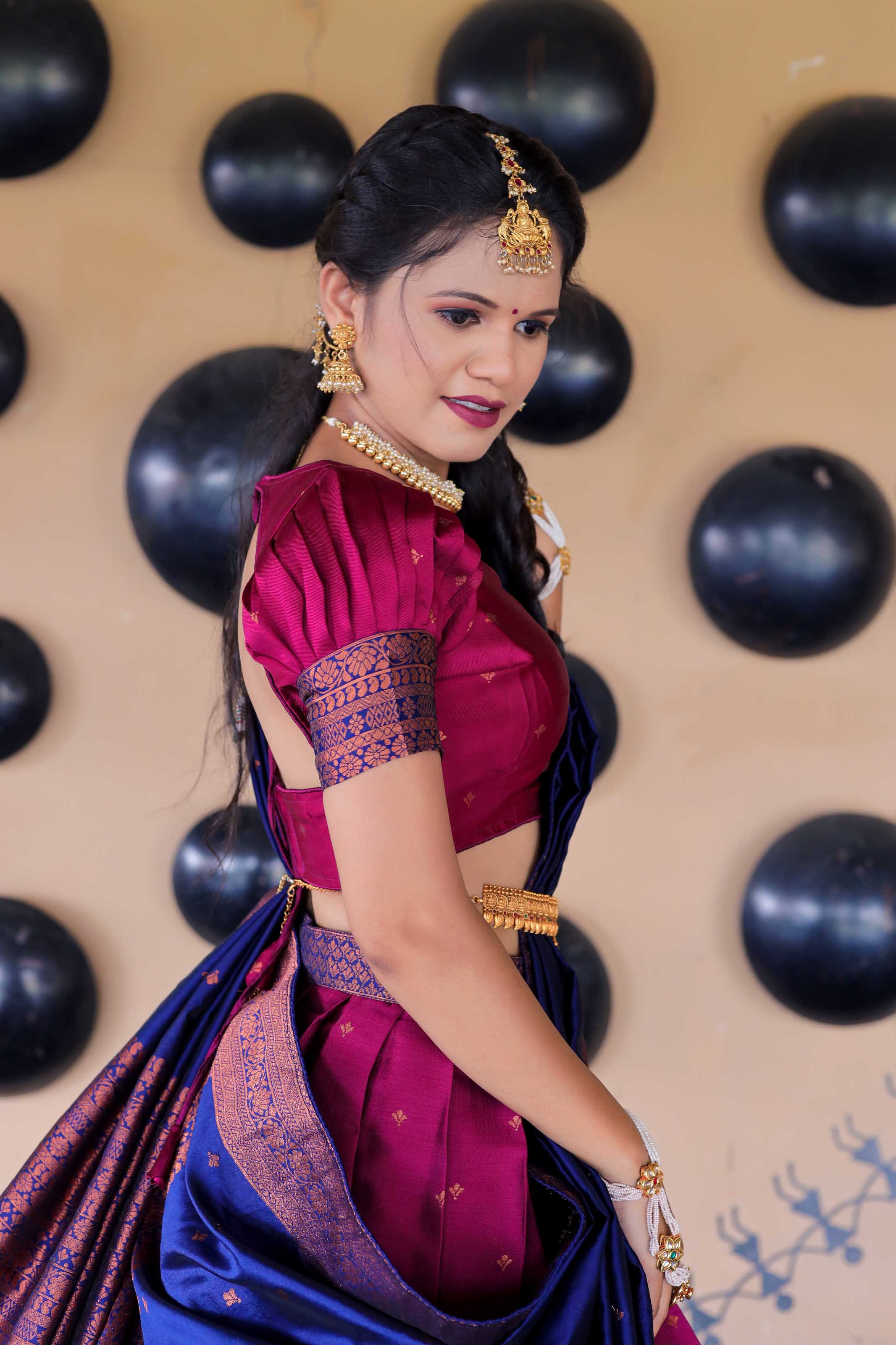 South Indian Festival Traditional Half Saree trisha - Image 2
