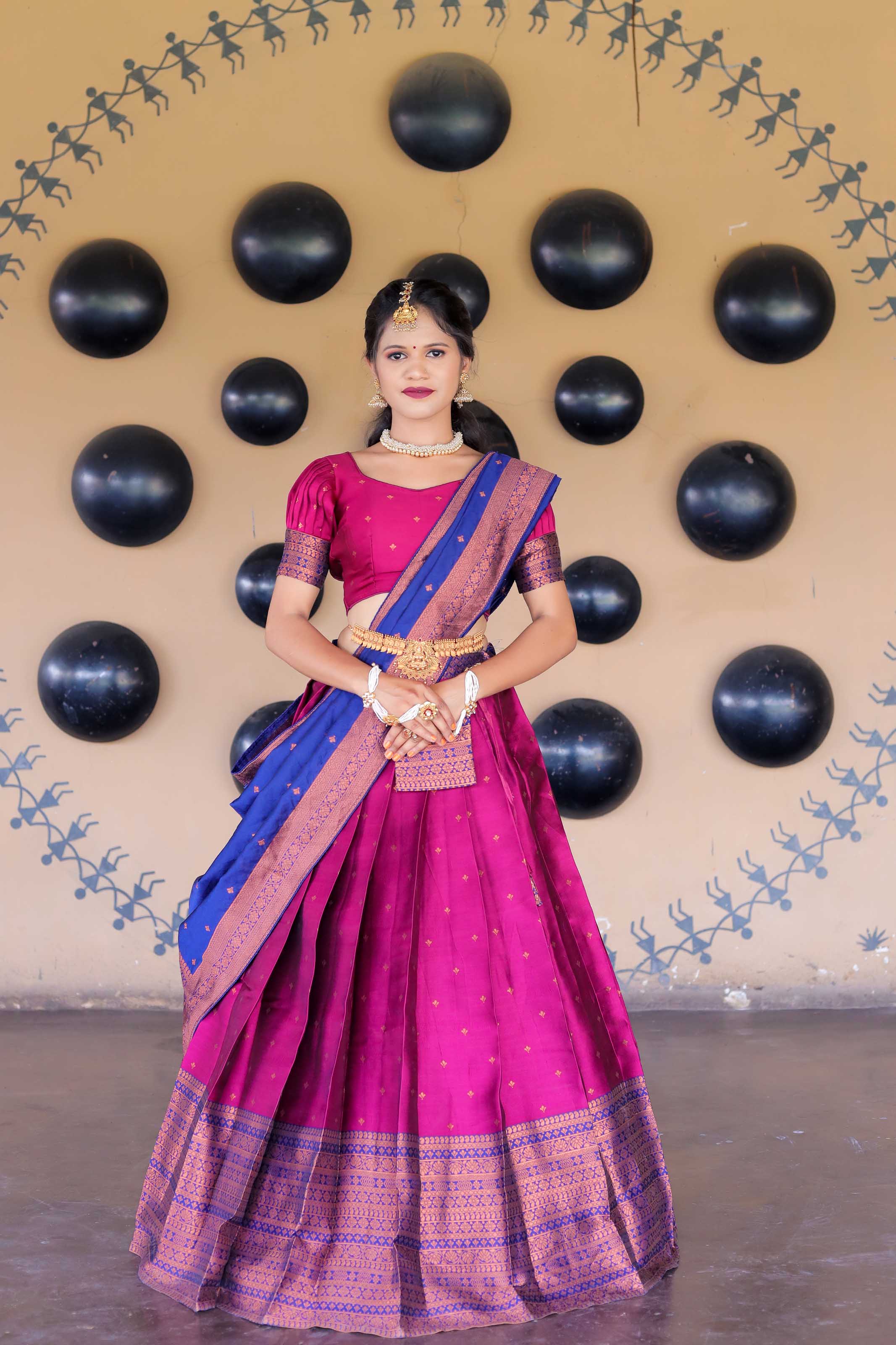 South Indian Festival Traditional Half Saree trisha - Image 6