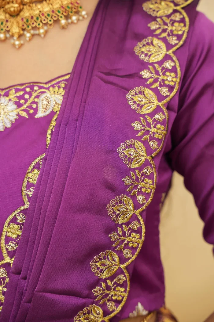 Women's Woven Design zari work Half Saree with Embroidered Blouse and Dupatta StarWars - Image 15