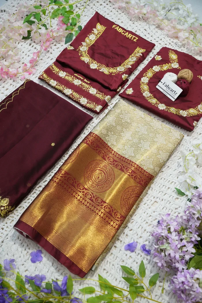 Women's Woven Design zari work Half Saree with Embroidered Blouse and Dupatta StarWars - Image 61