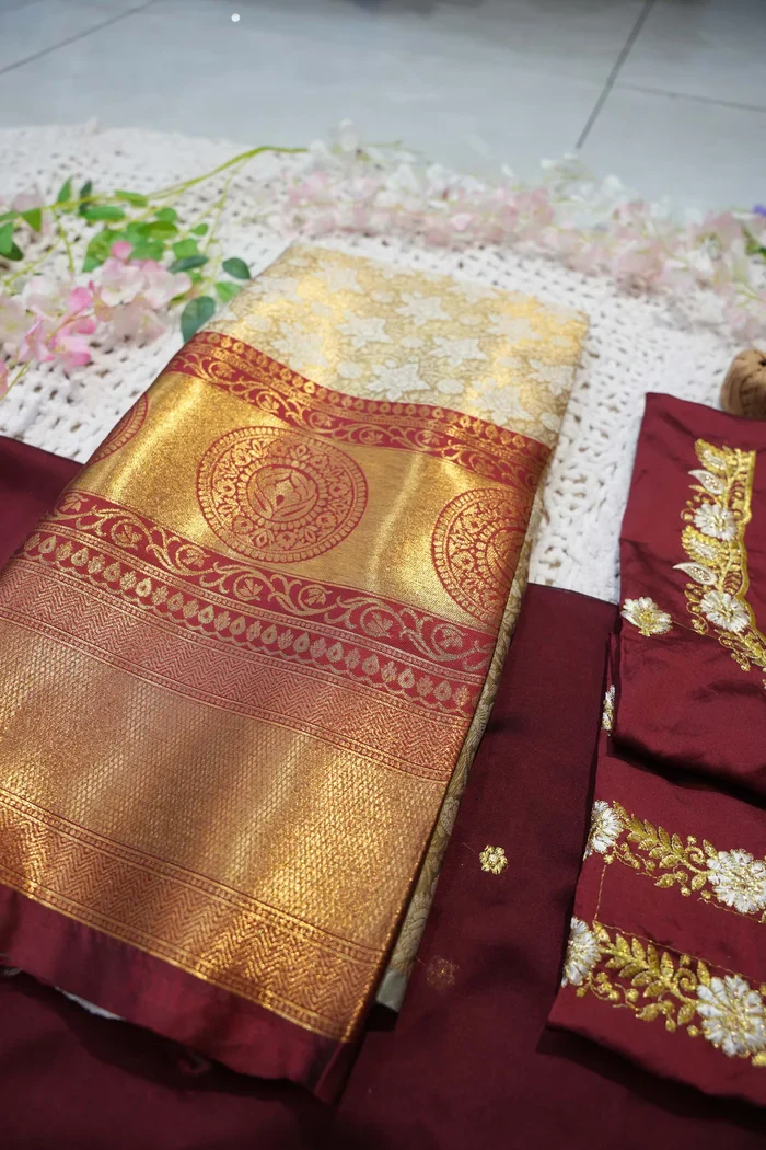 Women's Woven Design zari work Half Saree with Embroidered Blouse and Dupatta StarWars - Image 64