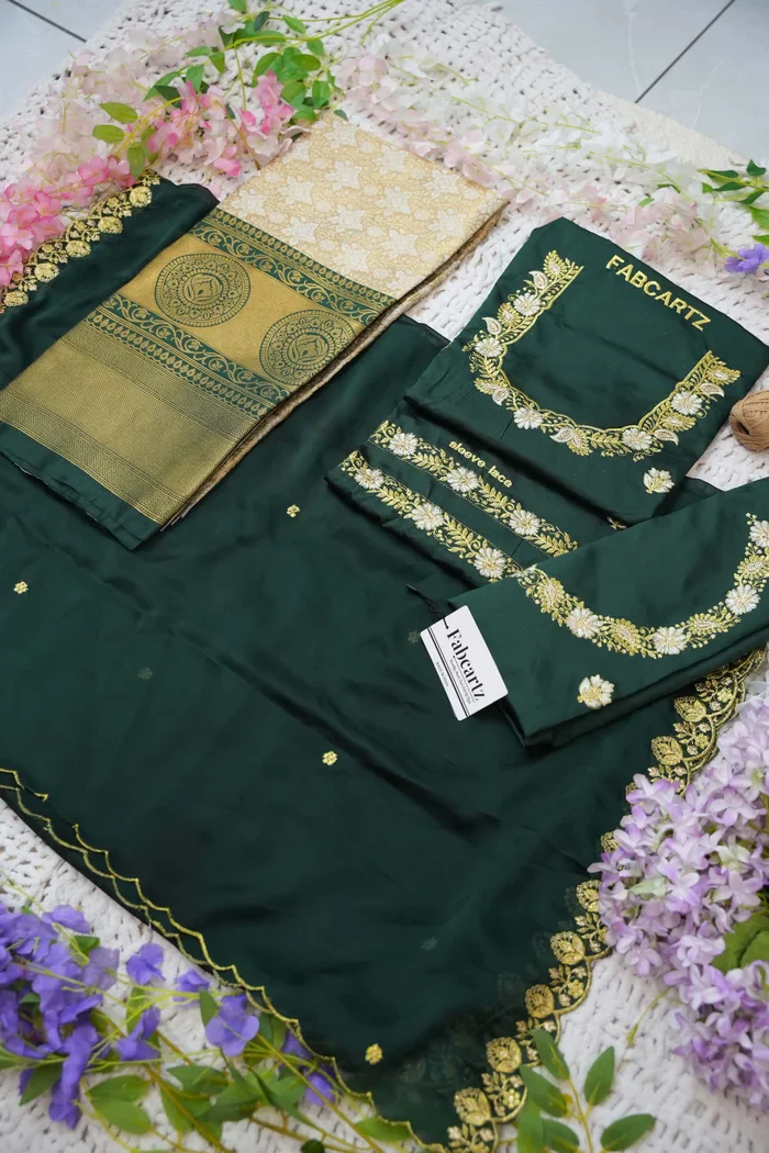 Women's Woven Design zari work Half Saree with Embroidered Blouse and Dupatta StarWars - Image 29