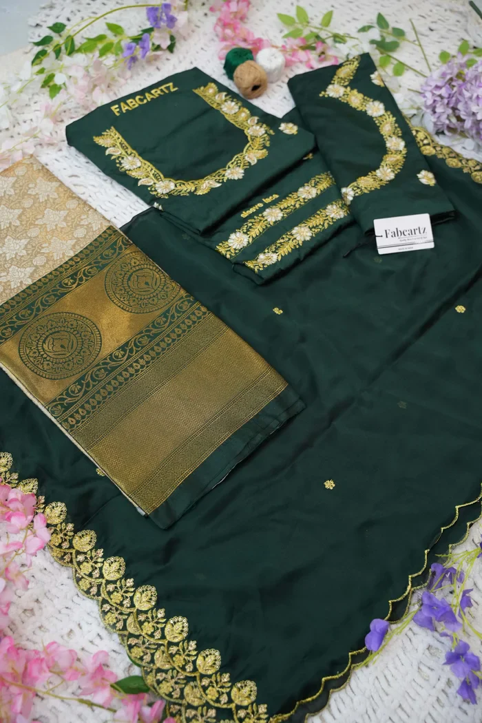 Women's Woven Design zari work Half Saree with Embroidered Blouse and Dupatta StarWars - Image 30