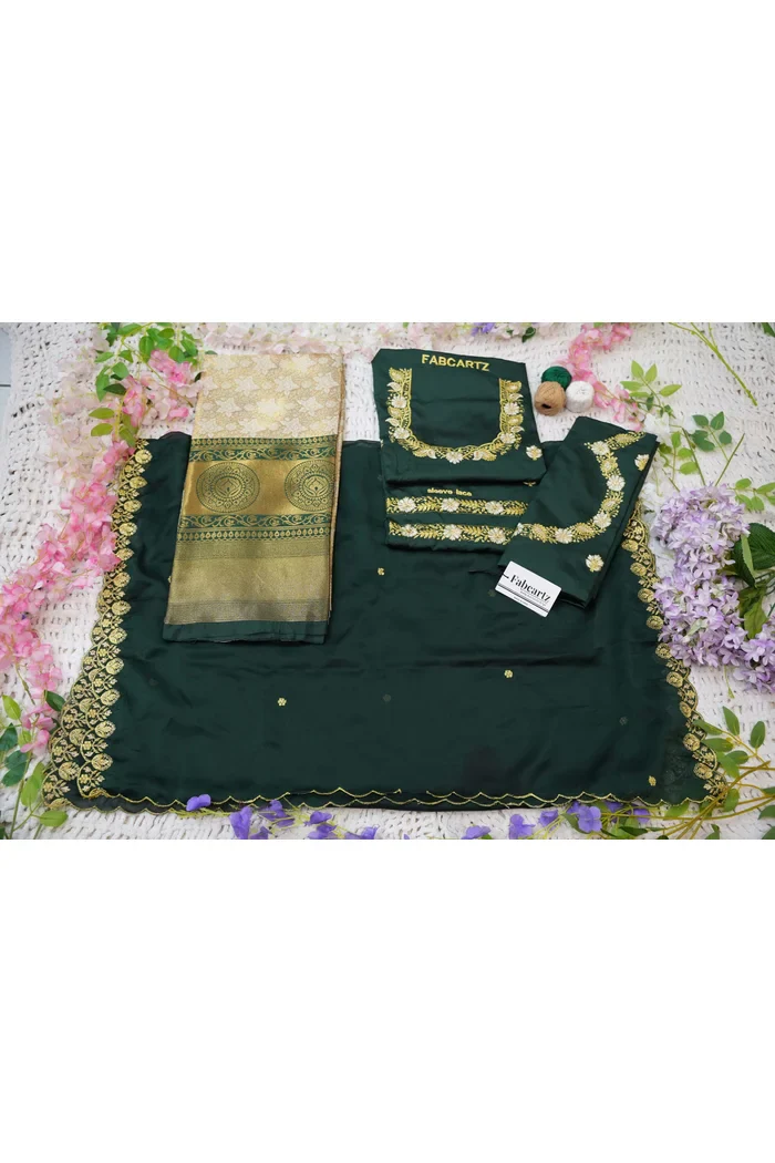 Women's Woven Design zari work Half Saree with Embroidered Blouse and Dupatta StarWars - Image 31
