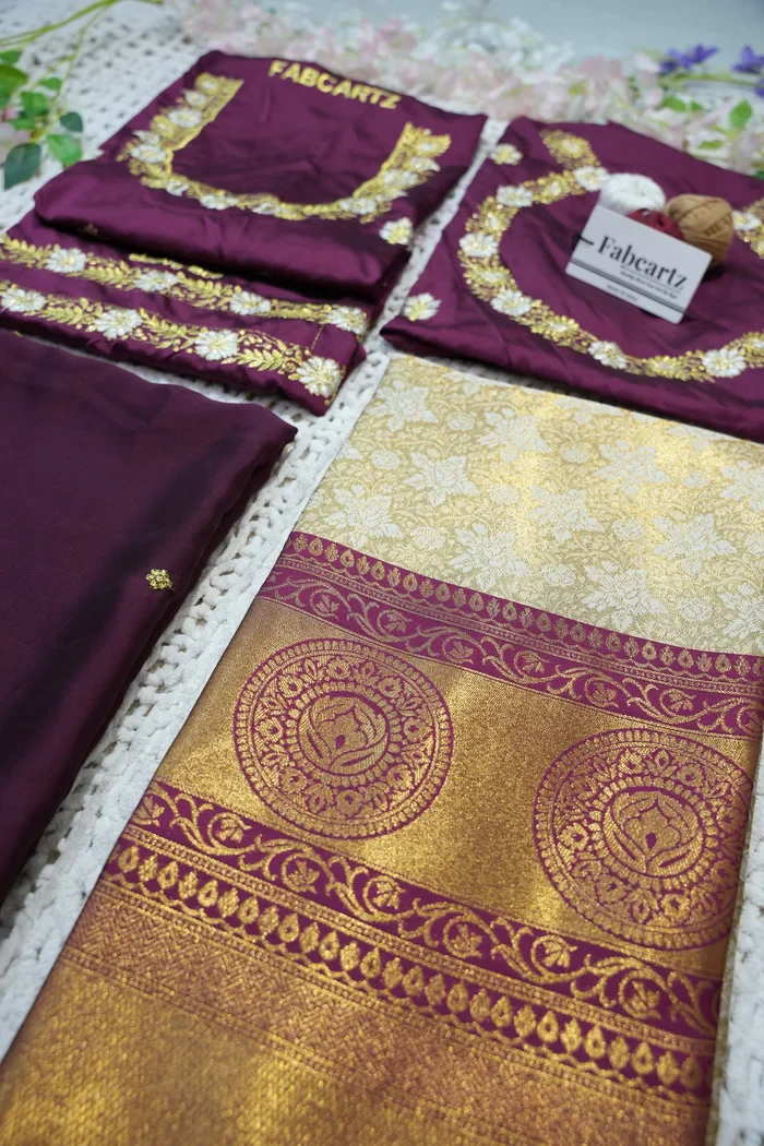 Women's Woven Design zari work Half Saree with Embroidered Blouse and Dupatta StarWars - Image 50
