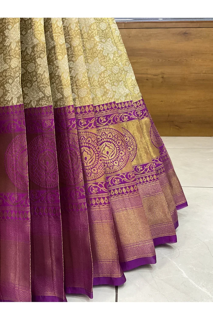 Women's Woven Design zari work Half Saree with Embroidered Blouse and Dupatta StarWars - Image 61