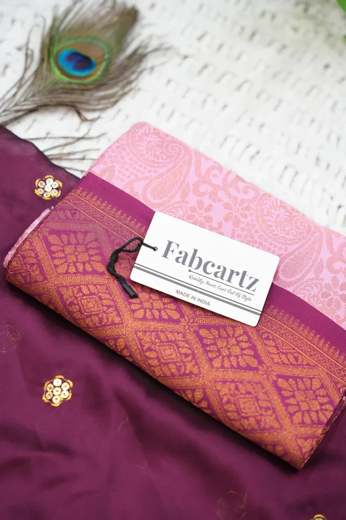 Women's Woven Design zari work Half Saree with Embroidered Blouse and Dupatta SudhaPattu - Image 84