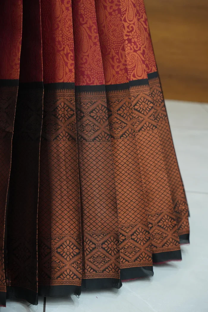 Women's Woven Design zari work Half Saree with Embroidered Blouse and Dupatta SudhaPattu - Image 12