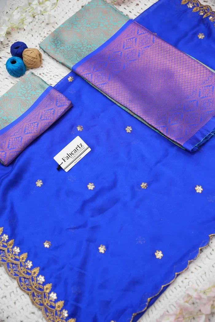 Women's Woven Design zari work Half Saree with Embroidered Blouse and Dupatta SudhaPattu - Image 49