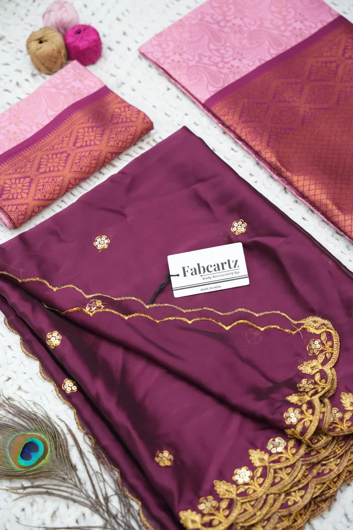 Women's Woven Design zari work Half Saree with Embroidered Blouse and Dupatta SudhaPattu - Image 55