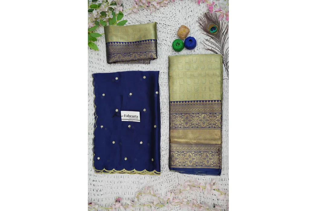 Women's Woven Design zari work Half Saree with Embroidered Blouse and Dupatta Darvika - Image 47