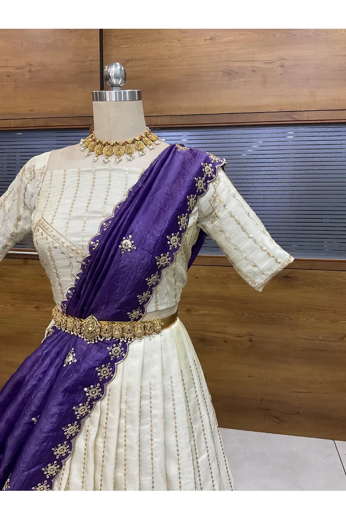 South Indian Festival Traditional Lehenga Choli Suneo - Image 4