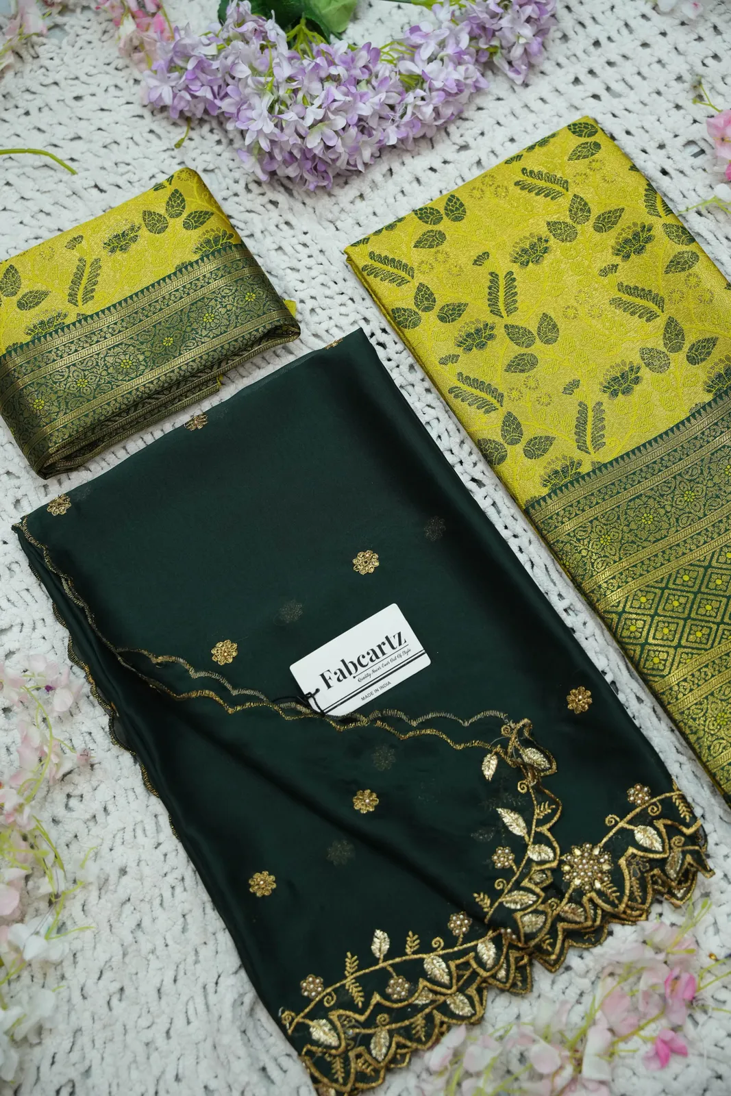 South Indian Festival Traditional Half Saree with Embroidered Blouse & Dupatta Udaya - Image 22