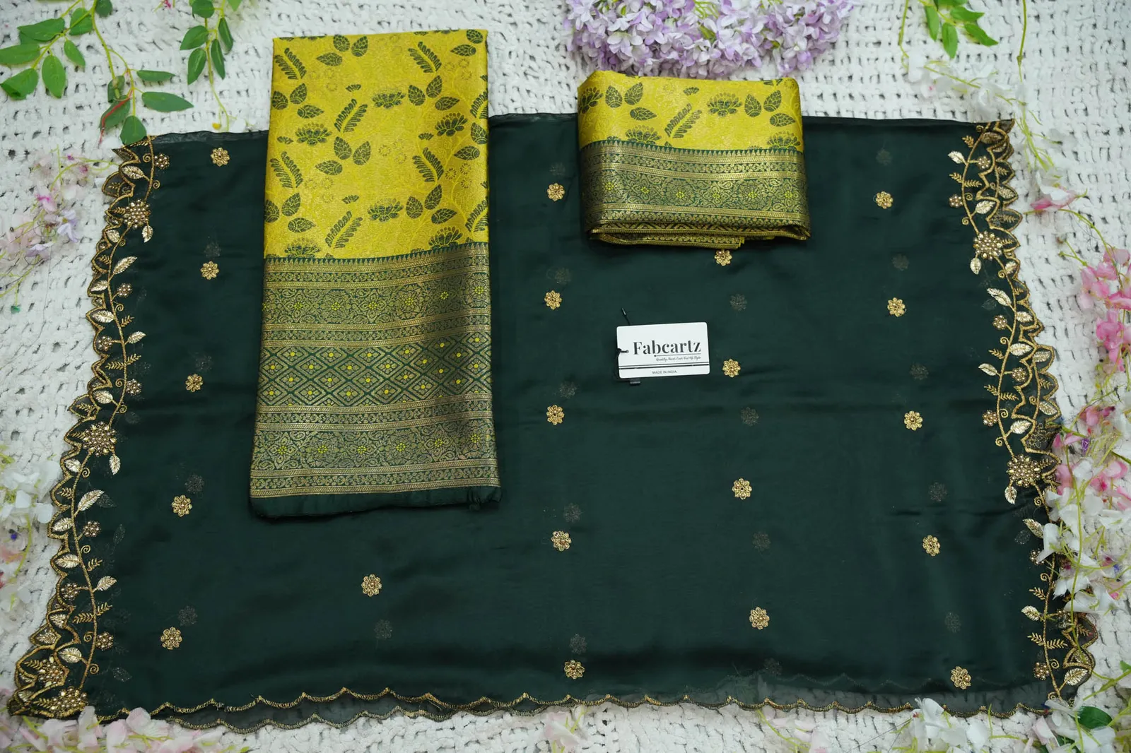 South Indian Festival Traditional Half Saree with Embroidered Blouse & Dupatta Udaya - Image 25