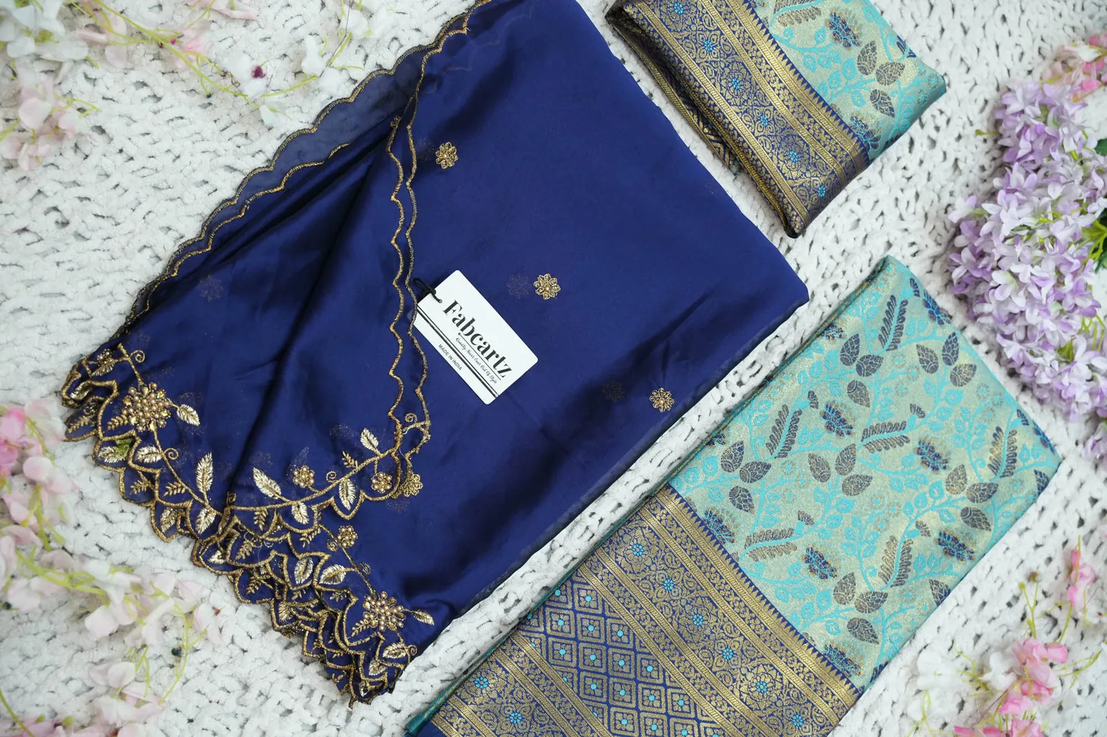 South Indian Festival Traditional Half Saree with Embroidered Blouse & Dupatta Udaya - Image 29