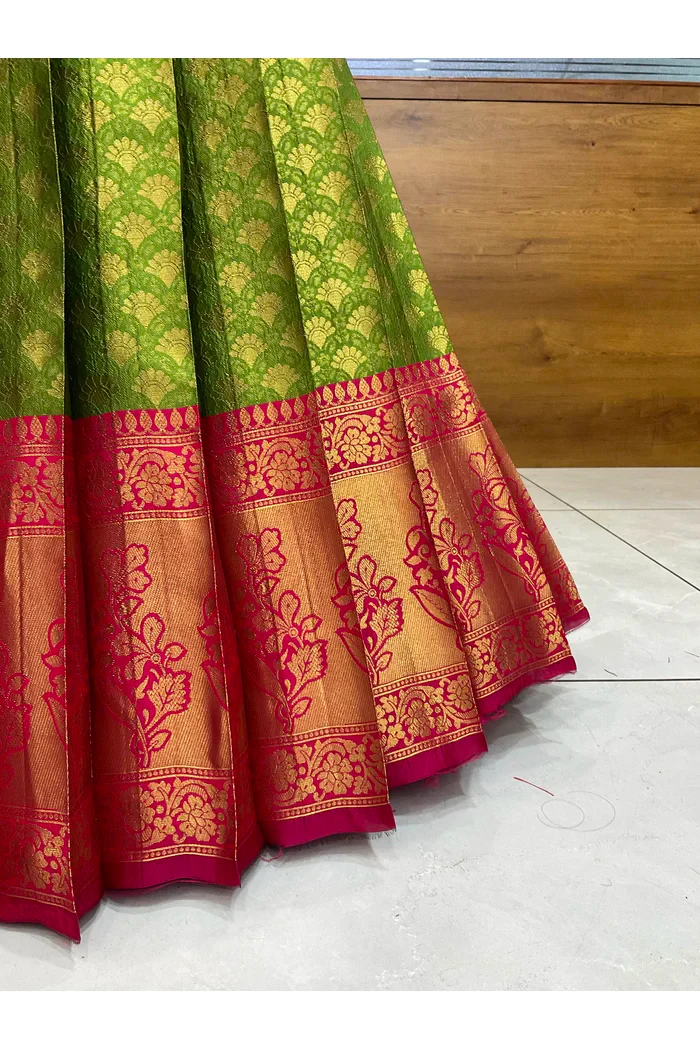 Women's Woven Design zari work Half Saree with Embroidered Blouse and Dupatta Varnika - Image 20