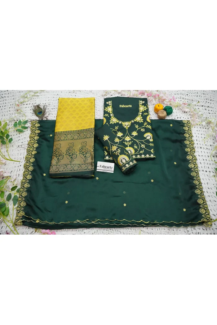 Women's Woven Design zari work Half Saree with Embroidered Blouse and Dupatta Varnika - Image 37