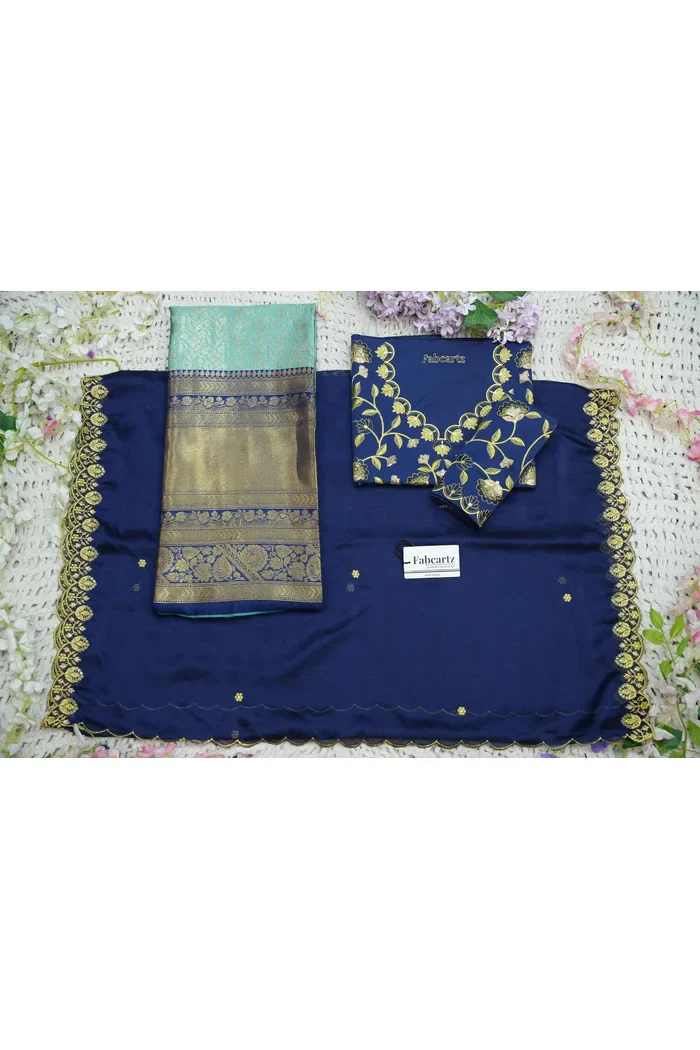 Women's Woven Design zari work Half Saree with Embroidered Blouse and Dupatta Keerthana - Image 79