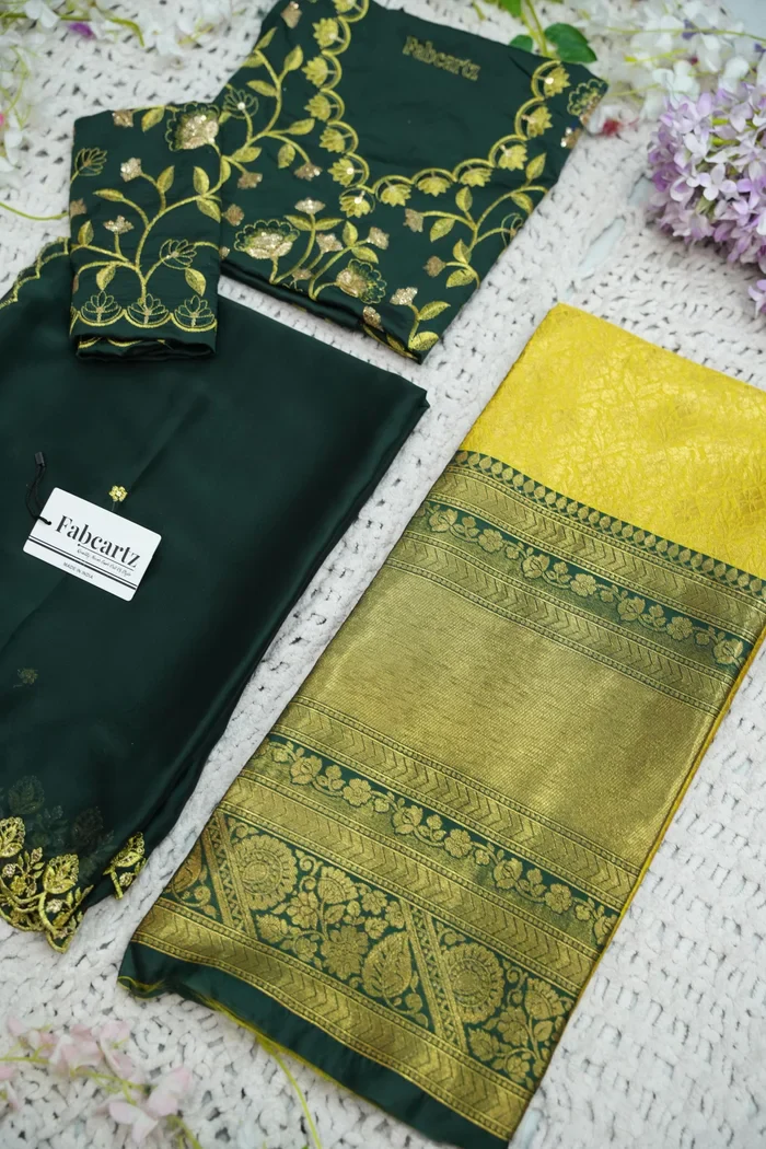 Women's Woven Design zari work Half Saree with Embroidered Blouse and Dupatta Keerthana - Image 84