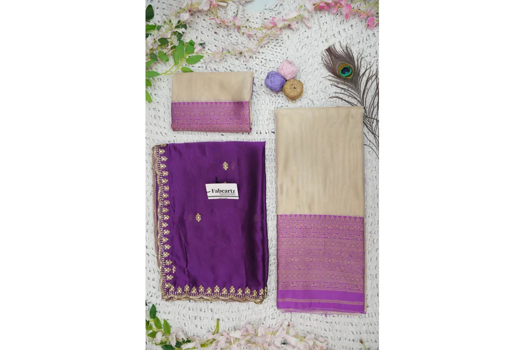 Women's Woven Design zari work Half Saree with Embroidered Blouse and Dupatta Velprita - Image 38