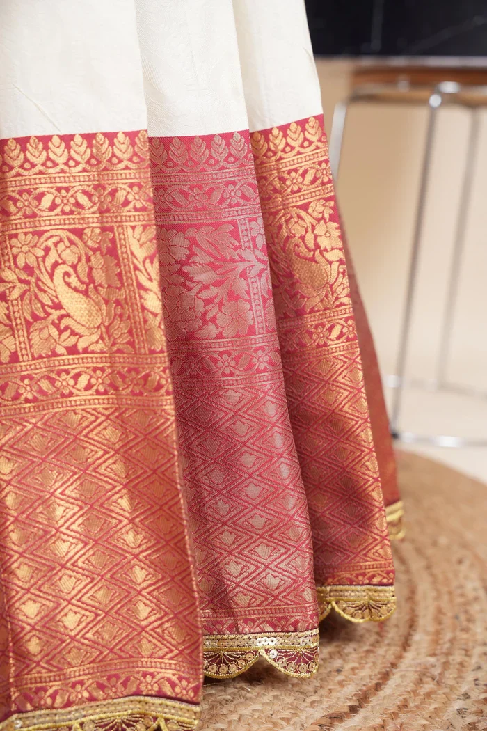 Women's Woven Design zari work Half Saree with Blouse and Rangoli Dupatta Revati Kv - Image 23