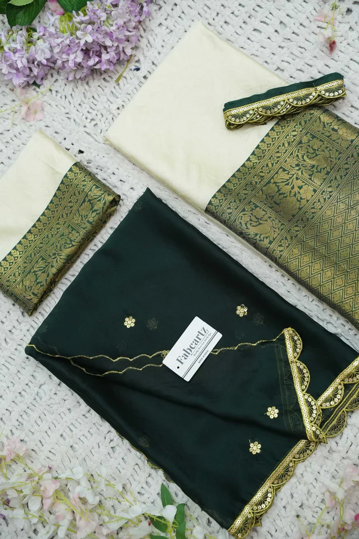 Women's Woven Design zari work Half Saree with Blouse and Rangoli Dupatta Revati Kv - Image 47