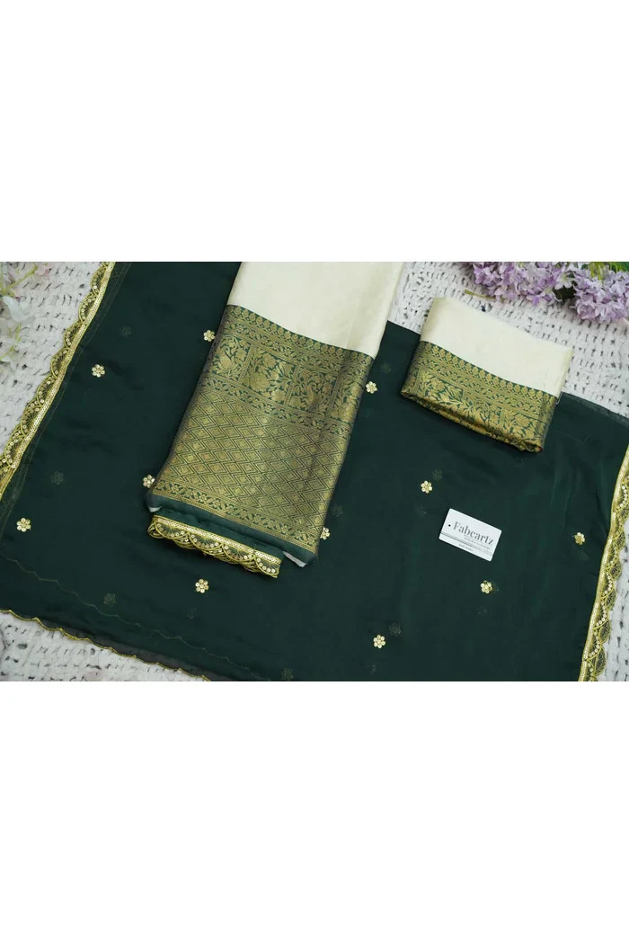 Women's Woven Design zari work Half Saree with Blouse and Rangoli Dupatta Revati Kv - Image 48