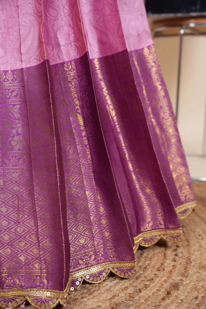 Women's Woven Design zari work Half Saree with Blouse and Rangoli Dupatta Revati Kv - Image 8