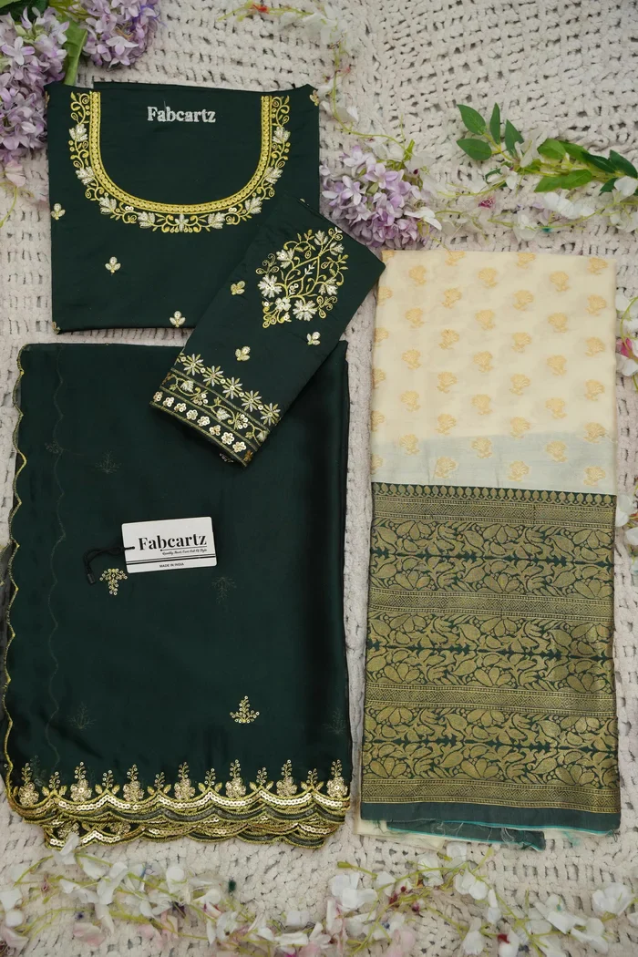 Women's Woven Design zari work Half Saree with Blouse and Rangoli Dupatta Rutuja - Image 38