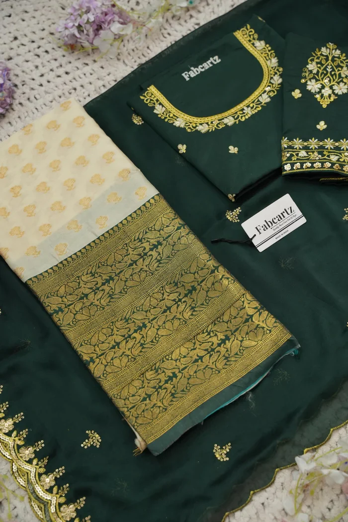 Women's Woven Design zari work Half Saree with Blouse and Rangoli Dupatta Rutuja - Image 42