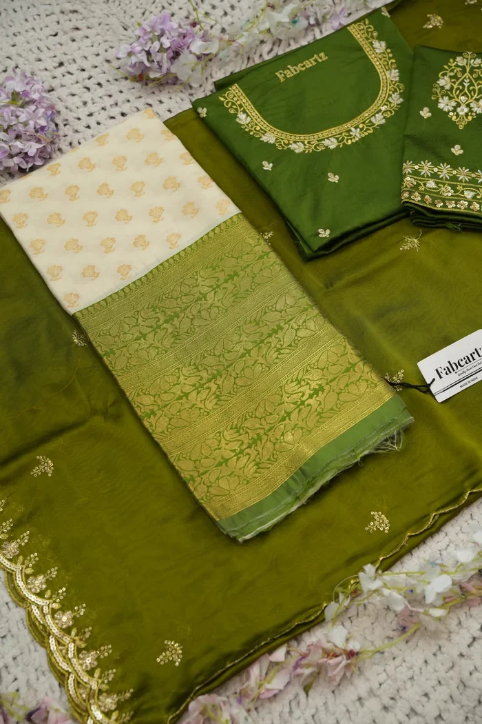 Women's Woven Design zari work Half Saree with Blouse and Rangoli Dupatta Rutuja - Image 59