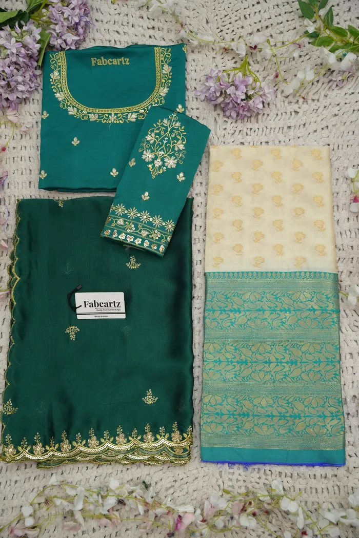 Women's Woven Design zari work Half Saree with Blouse and Rangoli Dupatta Rutuja - Image 73